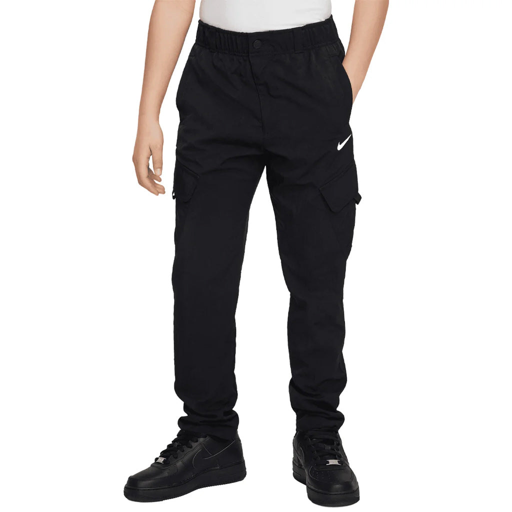 NIKE YOUTH OUTDOOR PLAY WOVEN CARGO PANTS - BLACK