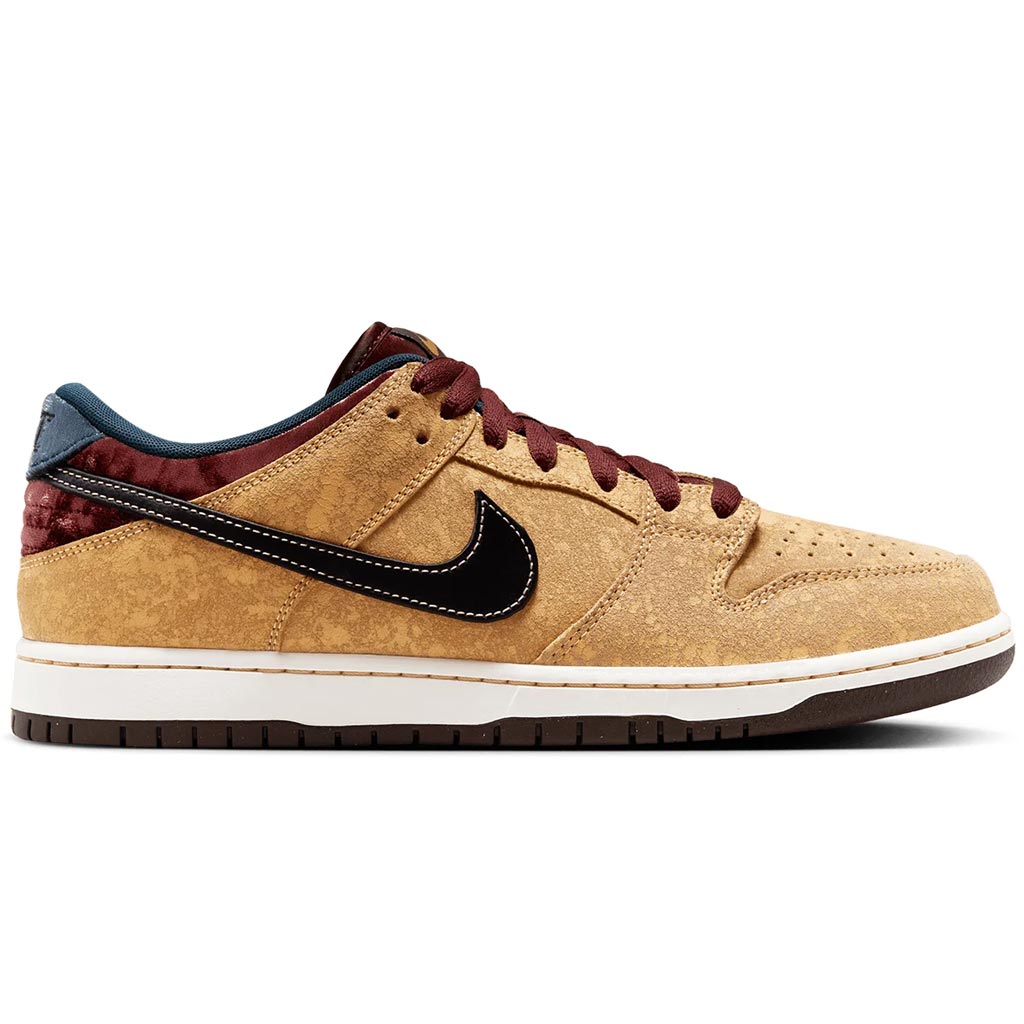 Nike SB Dunk Low Pro 'City Of Cinema' - Celestial Gold/Black-Dark Team Red. Style FZ1278-200. Free shipping across Aotearoa NZ. Shop Nike SB limited edition Dunk's, Orange Label and Quickstrike skate shoes online with Ōtepoti/Dunedin's independent skate store, Pavement. 