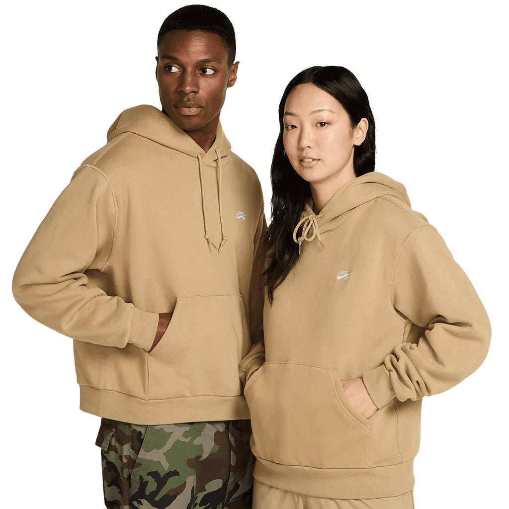 Nike SB Fleece Pullover Hoodie - Parachute Beige/White : FV7351-297 | Free Aotearoa shipping when you order Nike SB over $100* online with Pavement Skate Store.