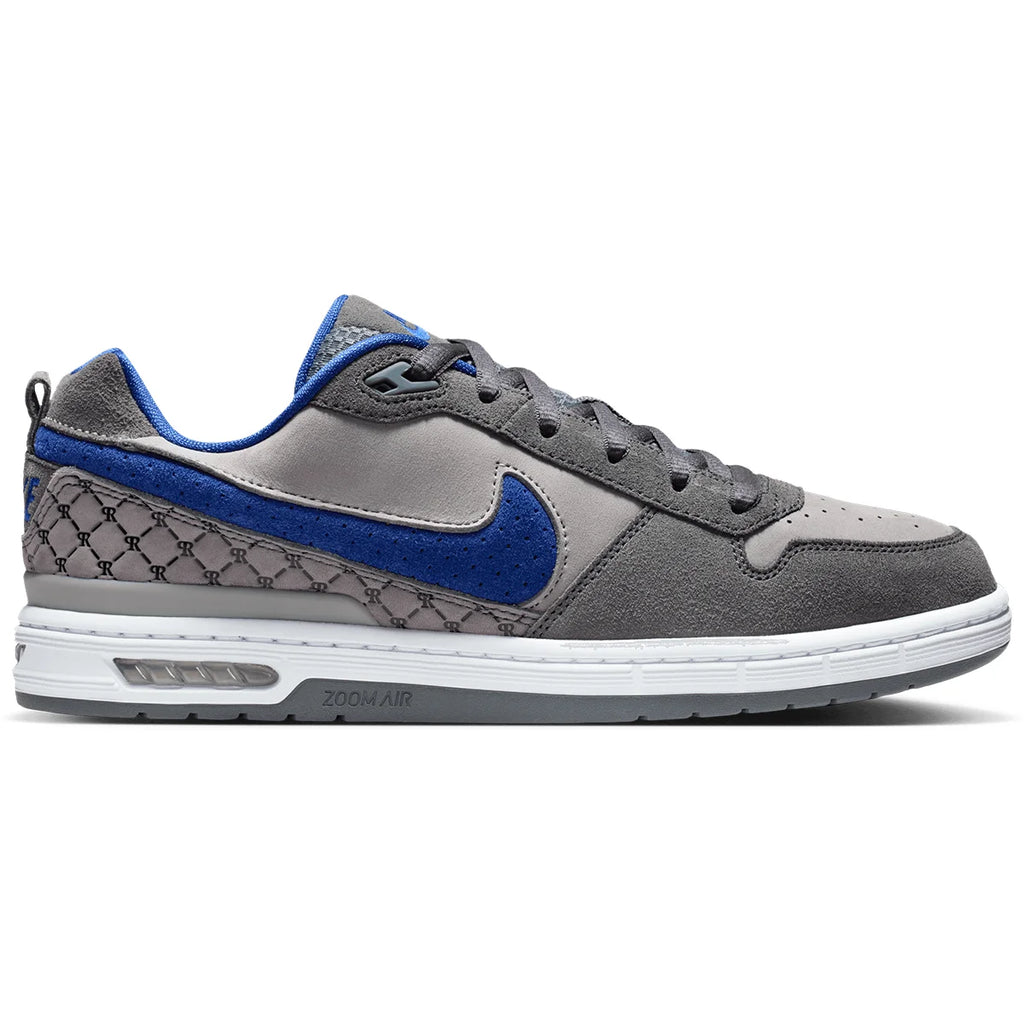 Nike SB P-Rod Zoom Air Skate Shoes Flint Grey/Deep Royal Blue-Flint Grey - IU7835-001 | Shop Nike SB online with Pavement Skate Store - Free Aotearoa shipping.