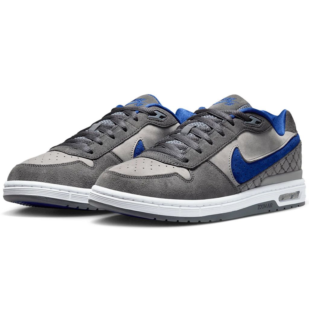 Nike SB P-Rod Zoom Air Skate Shoes Flint Grey/Deep Royal Blue-Flint Grey - IU7835-001 | Shop Nike SB online with Pavement Skate Store - Free Aotearoa shipping.