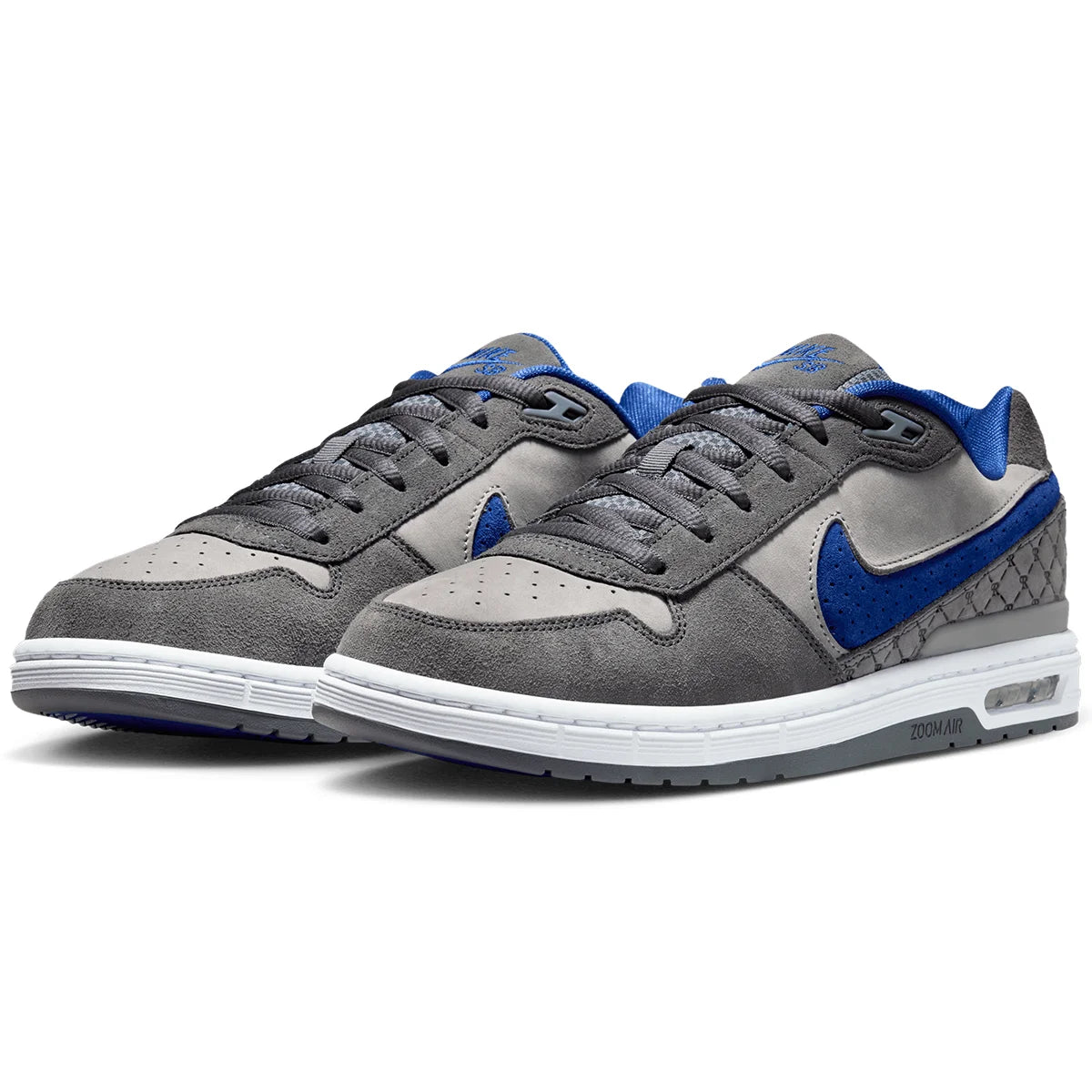 Nike SB P-Rod Zoom Air Skate Shoes Flint Grey/Deep Royal Blue-Flint Grey - IU7835-001 | Shop Nike SB online with Pavement Skate Store - Free Aotearoa shipping.