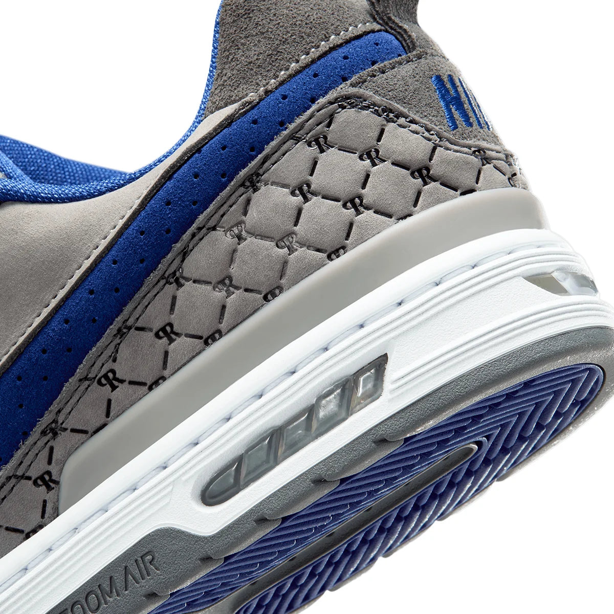 Nike SB P-Rod Zoom Air Skate Shoes Flint Grey/Deep Royal Blue-Flint Grey - IU7835-001 | Shop Nike SB online with Pavement Skate Store - Free Aotearoa shipping.