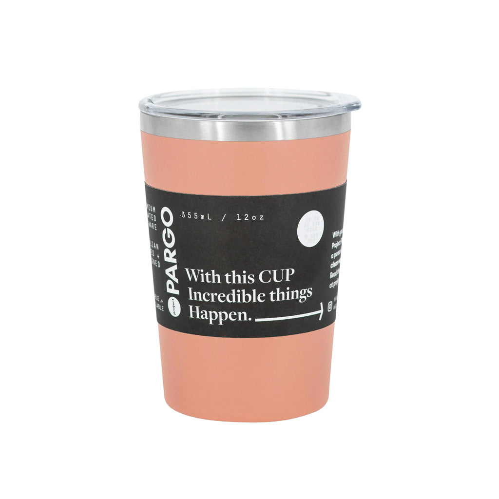 PARGO 12oz INSULATED REUSABLE CUP - CORAL PINK