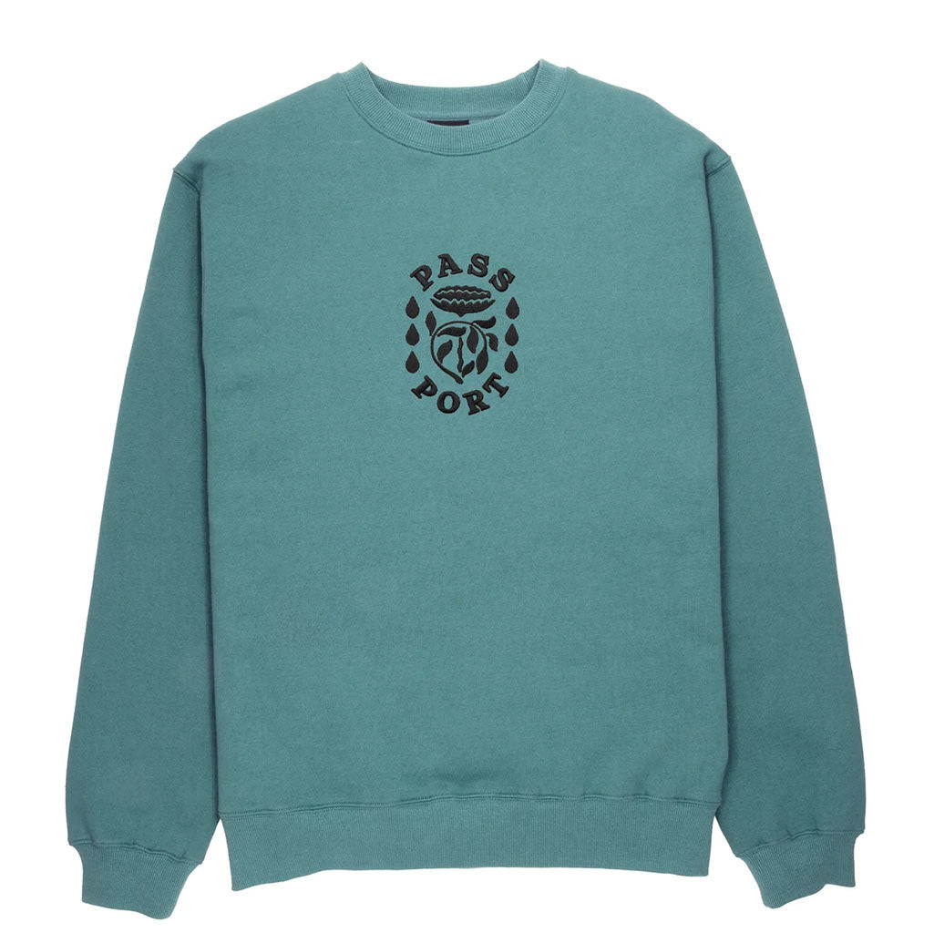 Pass~Port Fountain Embroidery Sweater - Washed Teal. Pass~Port Fountain embroidery sweatshirt from range #39. Features embroidery on front in the classic Pass~Port sweater fit. 70% Cotton / 30% Polyester. Shop Pass~Port skateboards, clothing and accessories. Free, fast NZ shipping over $100 with Pavement Skate Store.