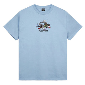 Pass~Port Lucid Dream Tee - Stonewash Blue. Range #43. The Pass~Port t-shirt is made from 100% cotton and features embroidery on front. Shop Pass~Port skateboard decks, clothing and accessories online with Pavement Skate Store Dunedin NZ. Free shipping across Aotearoa over $100*