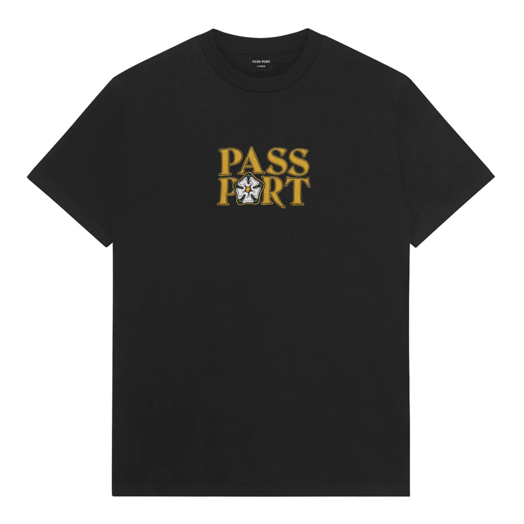 Pass~Port Rosa Embroidery Tee - Black. Relaxed fit. Embroidery Front. 100% cotton 220 GSM. Shop Pass~Port Range #38. Hoodies, Tees, Knitwear, Beanies and Caps. Free, fast NZ shipping on orders over $100. Pavement skate shop, Ōtepoti / Dunedin.
