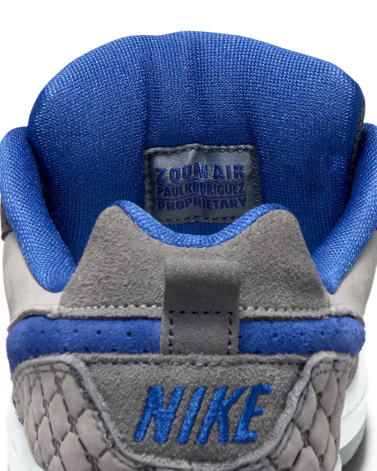Nike SB P-Rod Zoom Air Skate Shoes Flint Grey/Deep Royal Blue-Flint Grey - IU7835-001 | Shop Nike SB online with Pavement Skate Store - Free Aotearoa shipping.