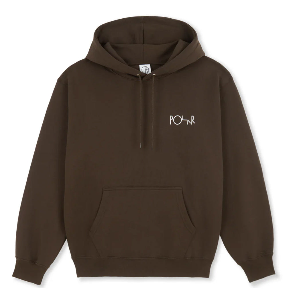 Polar Stroke Logo Dave Hoodie - Chocolate. 100% Cotton Fleece Fabric 350 gsm .Soft brushed inside. Metal Eyelets. Round Cotton String Screen Print. Dropped Shoulders. Regular Fit. Made in Portugal. Free NZ shipping. Shop Polar Skate Co. online with Pavement, Dunedin's independent skate store.