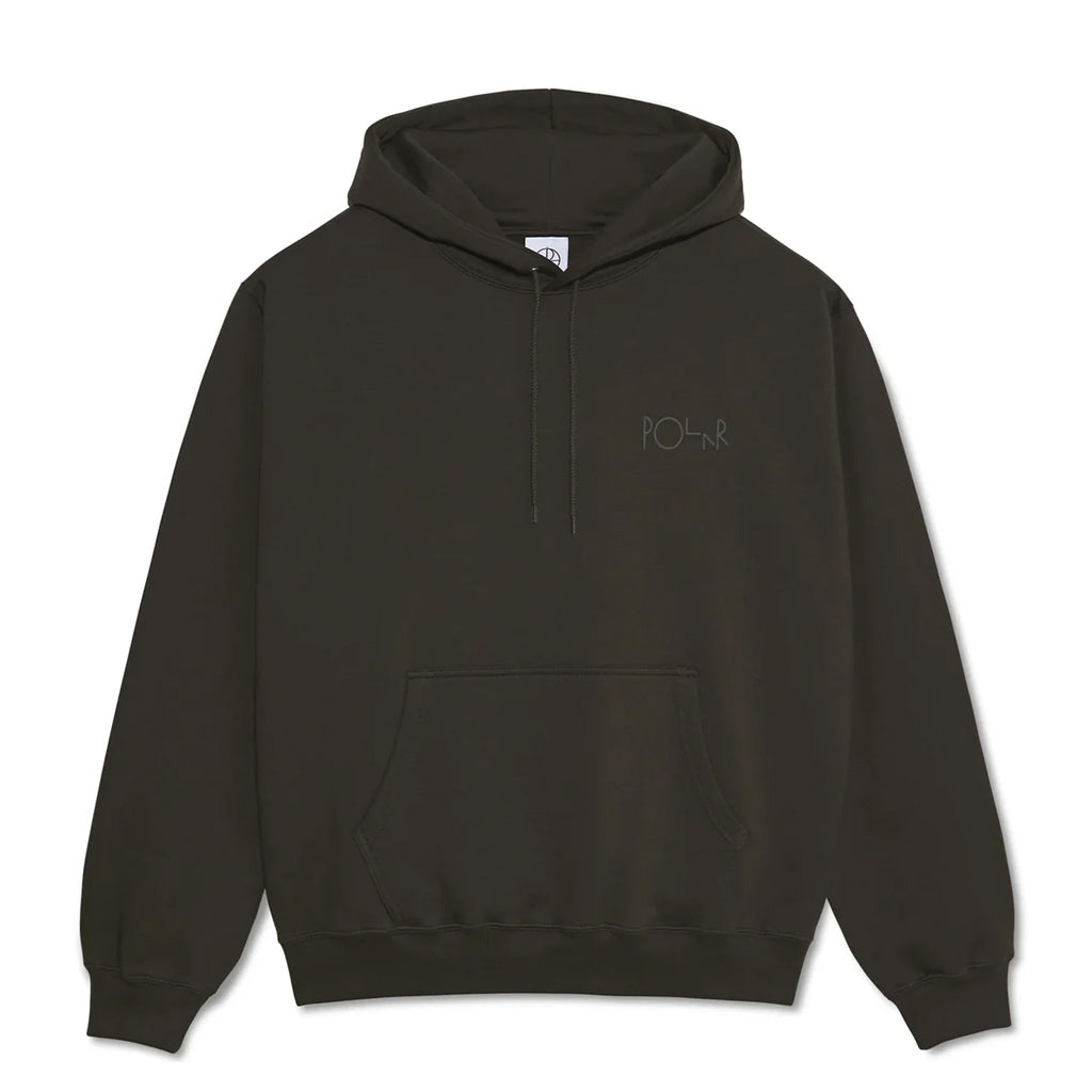 Polar Dave Stroke Logo Hoodie - Dirty Black. 100% Cotton Fleece Fabric, 350 gsm. Soft brushed inside. Metal Eyelets. Round Cotton String. Screen Print. Dropped Shoulders. Regular Fit. Made in Portugal. Shop Polar Skate Co. online with Pavement Skate store Dunedin and enjoy free NZ shipping over $150. 