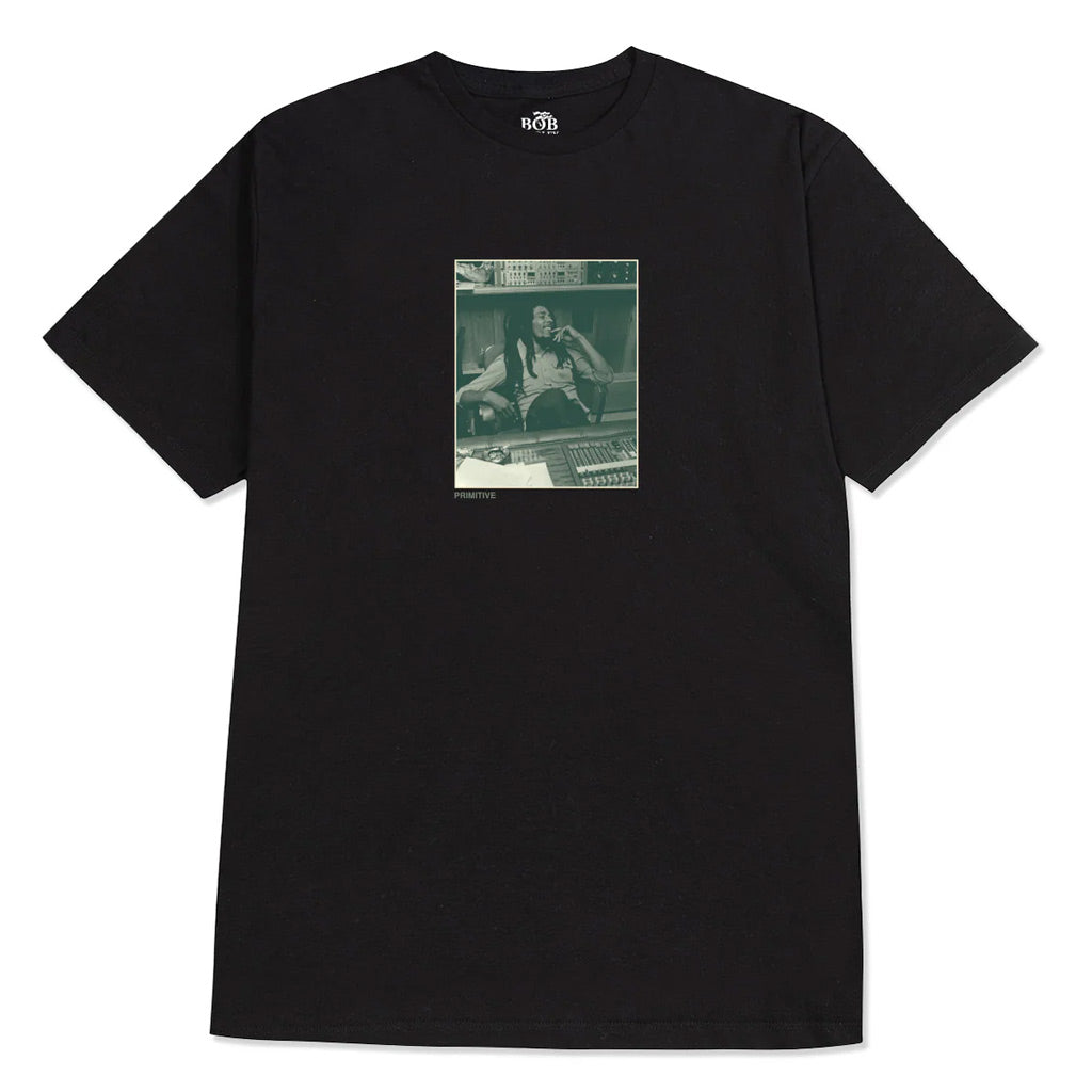 Primitive x Bob Marley Console Tee - Black. Limited edition Bob Marley collaborative piece. Artwork printed on front. 100% Cotton. Regular fit. Shop Primitive clothing and skateboards online with Pavement skate store. Free NZ shipping over $150 - Same day Dunedin delivery - Easy returns.