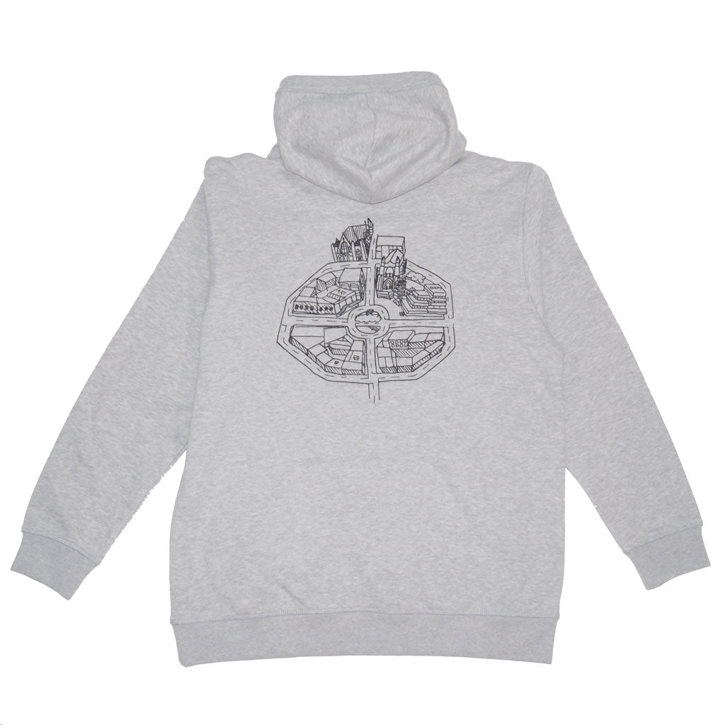 Pavement 2023 Octagon Hoody - Grey Marle. 80/20 Cotton/Poly regular fit hood. Art work by Hugo Van Dorseer and Callum Parsons. Shop premium streetwear, skateboards, skate shoes and sneakers online. Fast, free NZ shipping over $100. Pavement, Ōtepoti's independent skate shop since 2009.