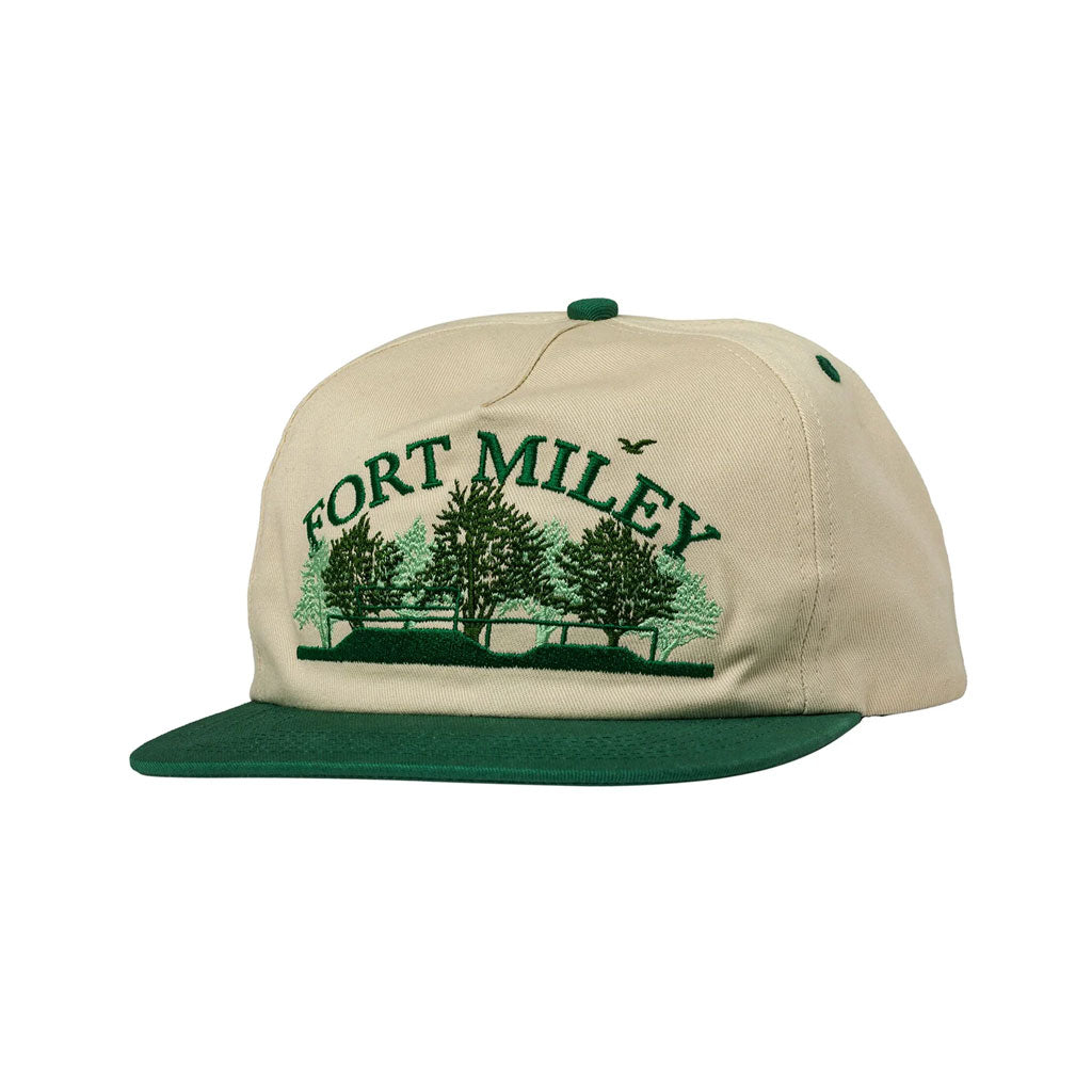 Real Fort Miley Snapback Cap in Off White/Green. Free Aotearoa NZ shipping over $100* when you buy Real Skateboards online with Pavement Skate Store.