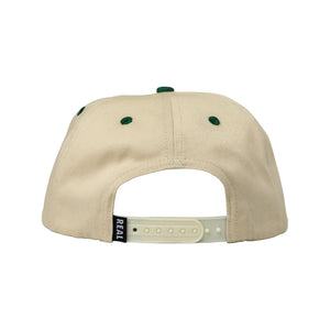 Real Fort Miley Snapback Cap in Off White/Green. Free Aotearoa NZ shipping over $100* when you buy Real Skateboards online with Pavement Skate Store.