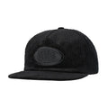 Real Oval Snapback in Black/Black Corduroy | Shop Real Skateboards online with Pavement with free Aotearoa NZ shipping on orders over $100*!