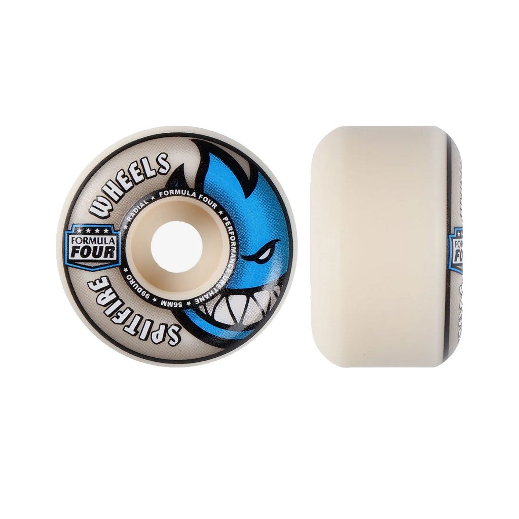 Spitfire Formula Four Radial Skateboard Wheels - 99D - 56mm x 35mm. Radial Shape. Round edge design for control, speed and a responsive slide. Shop Skateboard wheels online with Pavement - Dunedin's independent skate store. Free NZ shipping over $100* 