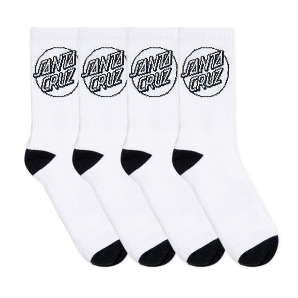 Santa Cruz Opus Dot Socks 4 Pack - White. Shop men's Santa Cruz clothing online with Pavement, Dunedin's independent skate store. Free NZ shipping over $150 - Same day Dunedin delivery - Easy returns.