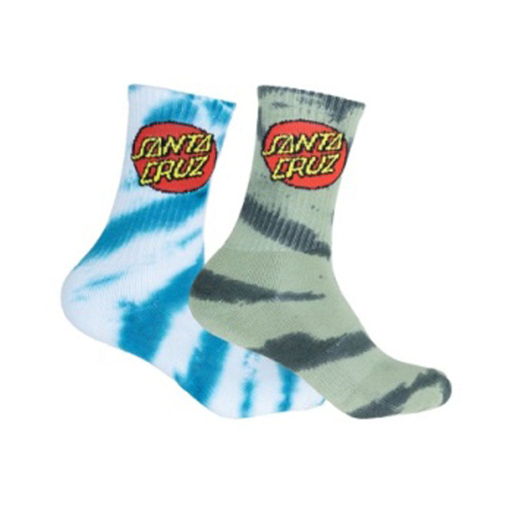 Santa Cruz Youth Classic Dot Tie Dye Socks 2 Pack - White/Light Green Tie-Dye. Shop Santa Cruz clothing, skateboards and accessories with Pavement skate store online. Free NZ shipping over $150 - Same day Dunedin delivery - Easy returns.