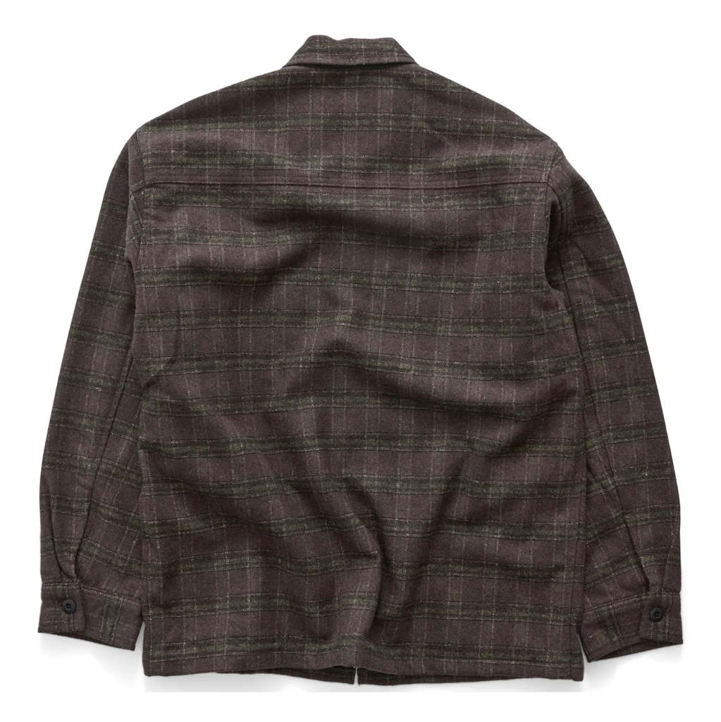 S/Double Long Sleeve Zip Thru Shirt - Chocolate | Shop S/Double clothing online with Pavement Skate Store with free Aotearoa NZ shipping over $100*!