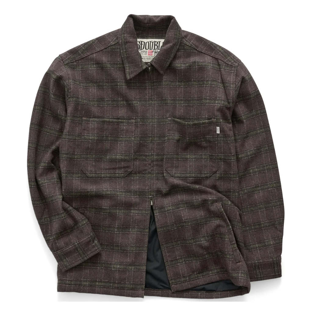 S/Double Long Sleeve Zip Thru Shirt - Chocolate | Shop S/Double clothing online with Pavement Skate Store with free Aotearoa NZ shipping over $100*!