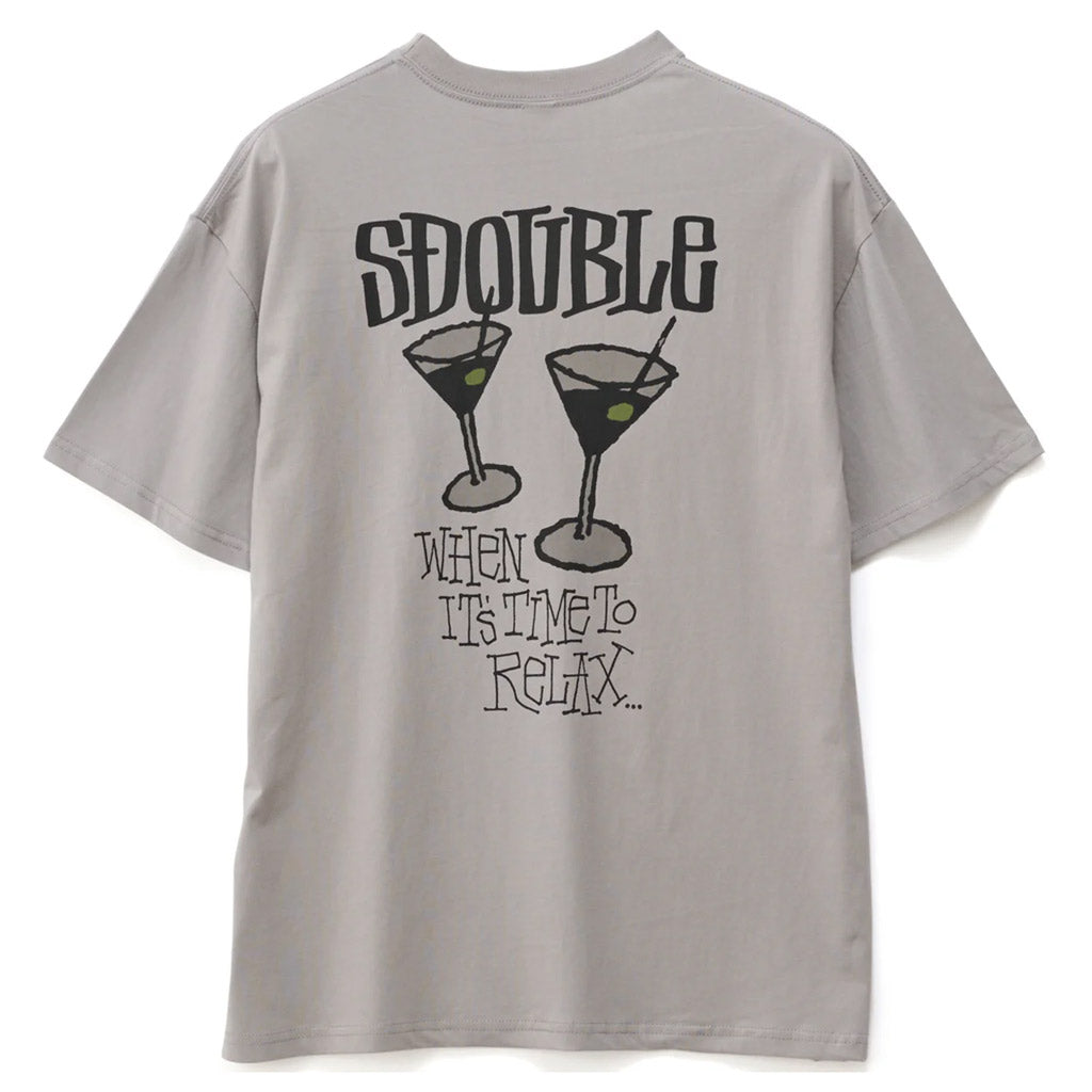 S/Double Time To Relax Tee - Stone | Free Aotearoa NZ shipping over $100* when you buy S/Double online with Pavement Skate Store.