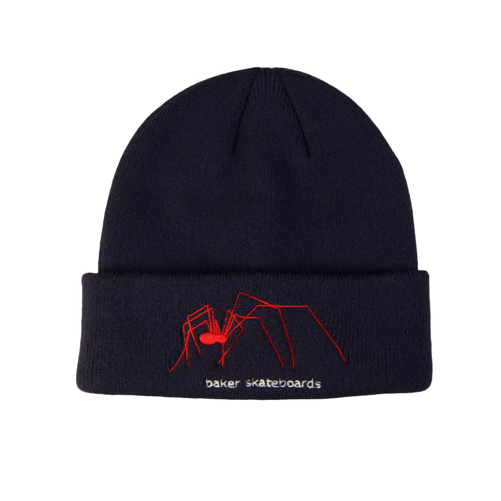 Baker Spidermin Beanie - Navy.  100% acrylic knitted beanie. Shop more from Baker skateboards online with free NZ shipping over $150, same day Dunedin delivery and easy returns.