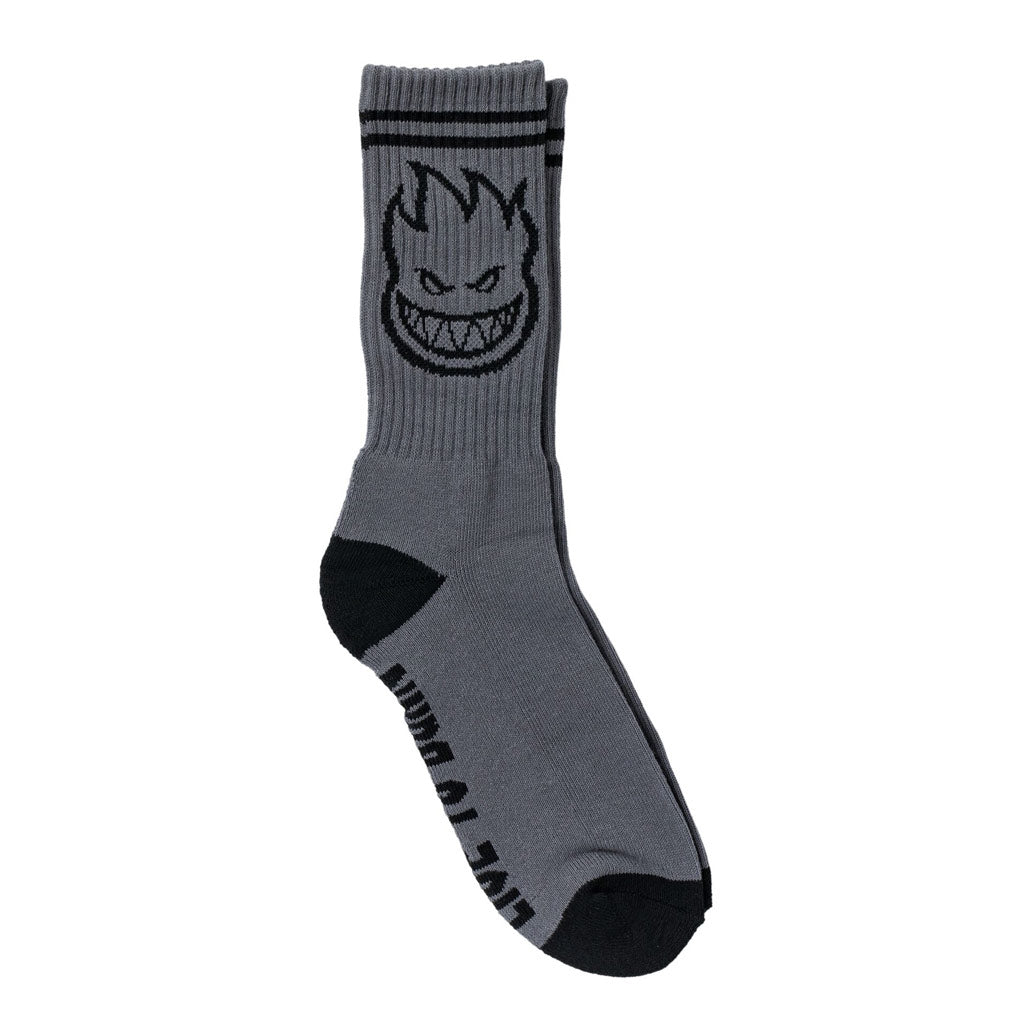 Spitfire Bighead Socks - Charcoal/Black | Shop Spitfire online with Pavement Skate Store with free Aotearoa NZ shipping over $100*!
