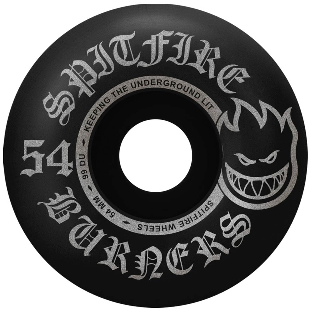 Shop Spitfire Burner 99D 54mm Skateboard Wheels in Black with Pavement Skate Shop! Order online and receive free Aotearoa NZ shipping over $100*