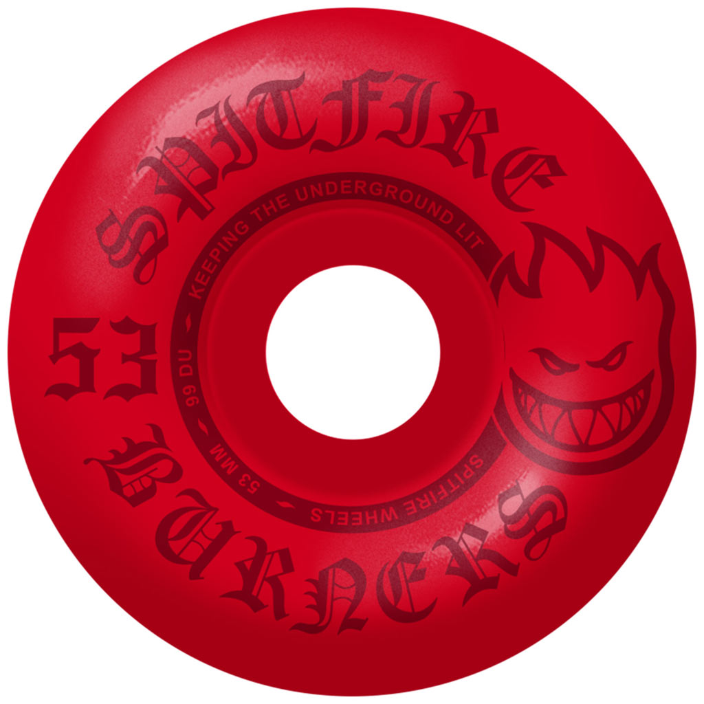 Shop Spitfire Burner 99D 53mm Skateboard Wheels in Red with Pavement Skate Shop! Order online and receive free Aotearoa NZ shipping over $100*