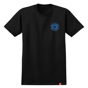 Spitfire Classic 87 Swirl Fill Tee - Black/Blue/White. 100% cotton. Regular fit. Screen print artwork on front and back. Shop Spitfire skateboard wheels, clothing and accessories online with Pavement Skate Store, Dunedin's independent since 2009. Free NZ shipping over $150 - Same dat Dunedin delivery - Easy returns.