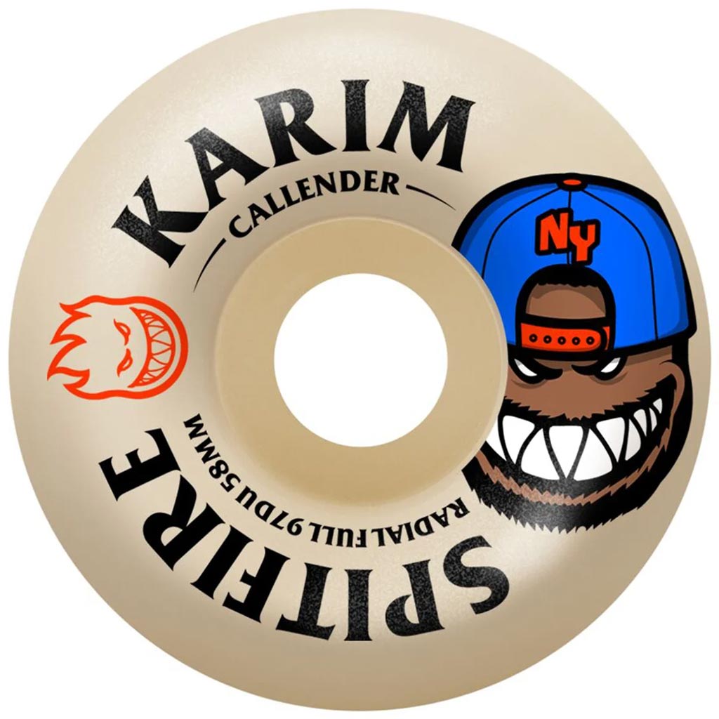 Spitfire Formula Four Karim Callender Burn Squad Radial Full 97D 58mm | Order Spitfire online with Pavement Skate Store with free Aotearoa shipping over $100*! 