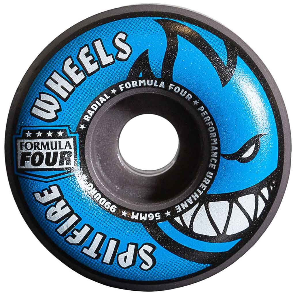 Spitfire Formula Four Radial Skateboard Wheels - 99D - 56mm x 35mm. Radial Shape. Round edge design for control, speed and a responsive slide. Shop Skateboard wheels online with Pavement - Dunedin's independent skate store. Free NZ shipping over $150 - Same dat Dunedin delivery - Easy returns.