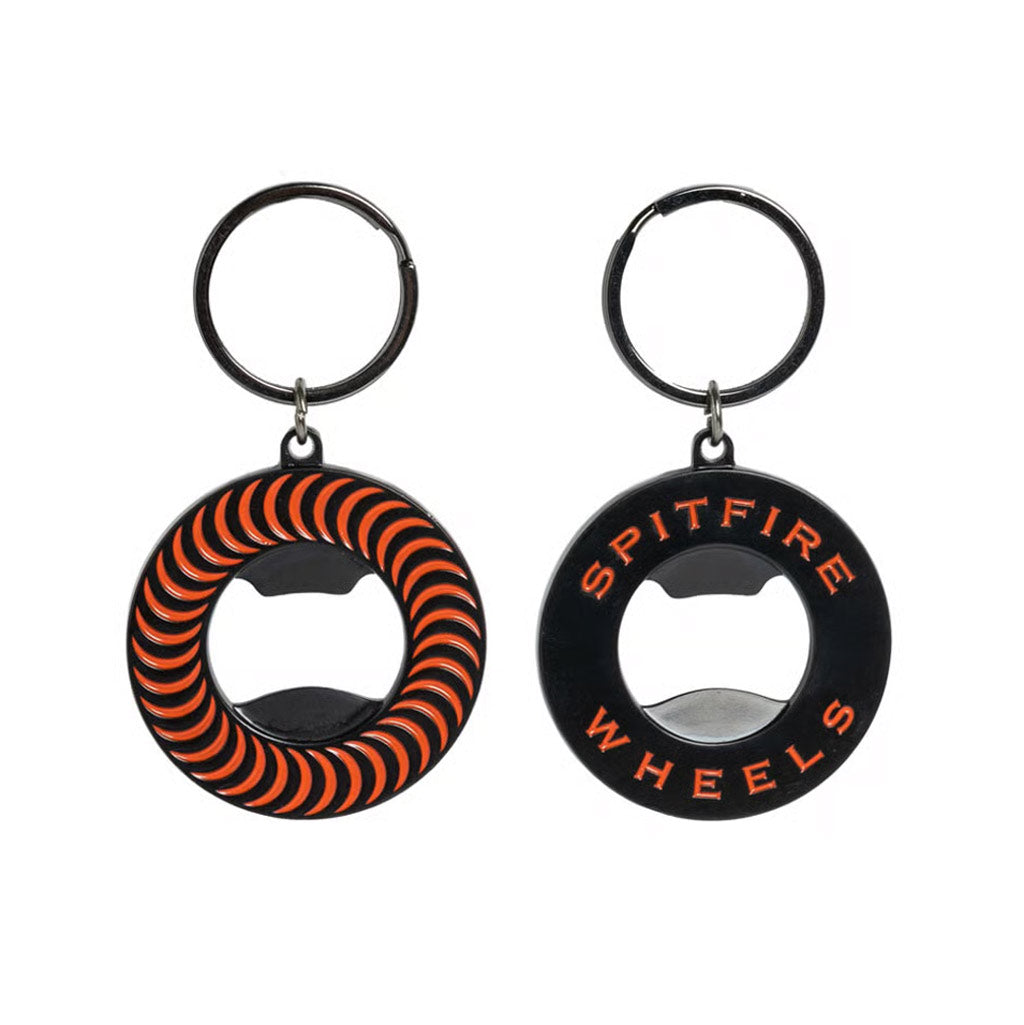 Spitfire Bighead Swirl Bottle Opener Keychain - Black/Red | Pavement