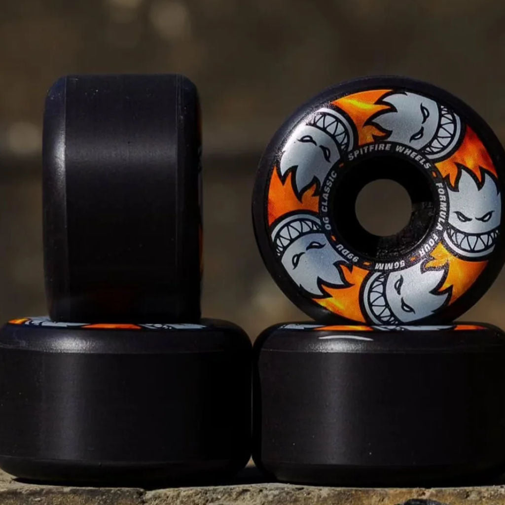 Spitfire F4 Team Multiball OG Classic 99D 56mm Black Wheels | Shop skateboard parts online with Pavement Skate Store with free Aotearoa NZ shipping over $100*!