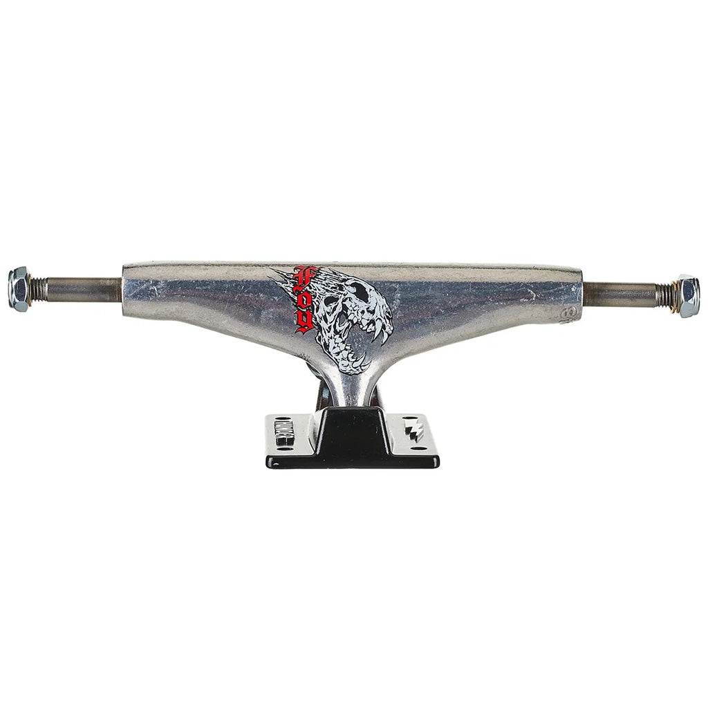 Thunder Jamie Foy Screaming Banshee Pro Hollow Lights 148.  Jamie Foy pro model. Thunder Quick Turn Response. Hollow axle. Hollow kingpin. Black baseplate. Red bushings. 148 - 8.25" size: for decks 8.1" - 8.3". Shop skateboard trucks with Pavement online. Free NZ shipping over $150. No fuss returns.