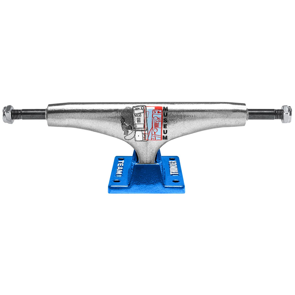 Thunder x Museum Landline Team Edition 149. Collaboration with Enter The Museum. Polished Silver Hangers with Trucker Blue Team Baseplates. Thunder 149 = 8.5" Axle. Shop skateboard trucks with Pavement online. Free, fast NZ shipping over $150. Easy returns. Pavement skate store, Dunedin's independent since 2009.