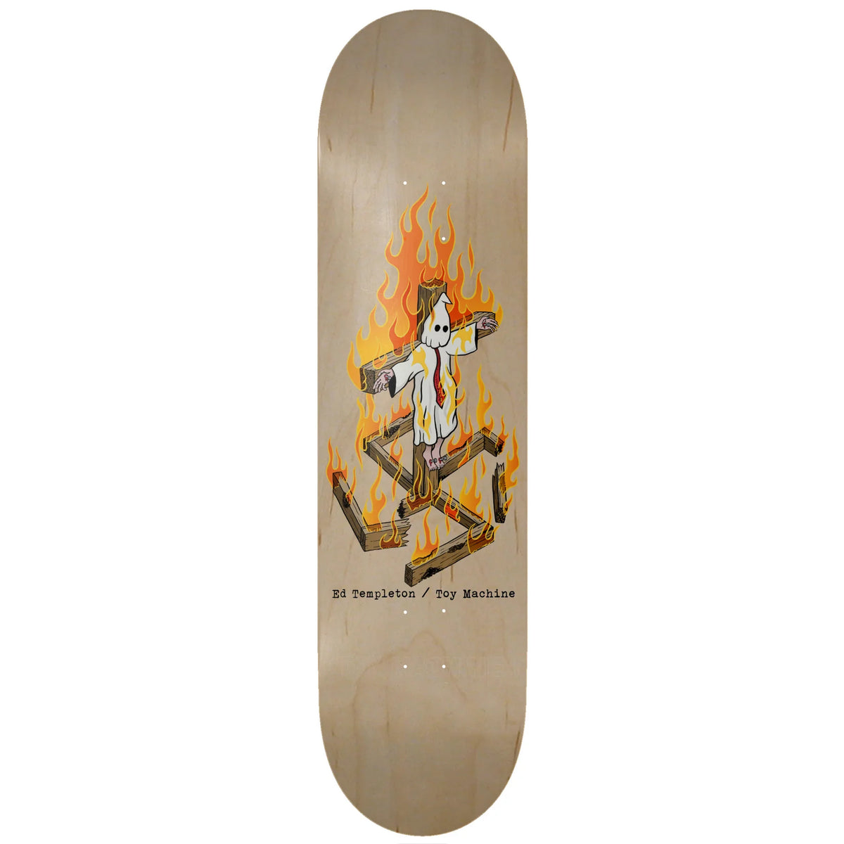 Toy Machine Ed Templeton Charred Cross 8.25" Skateboard Deck | Shop skateboards online with Pavement Skate Store with free Aotearoa NZ shipping over $100*!