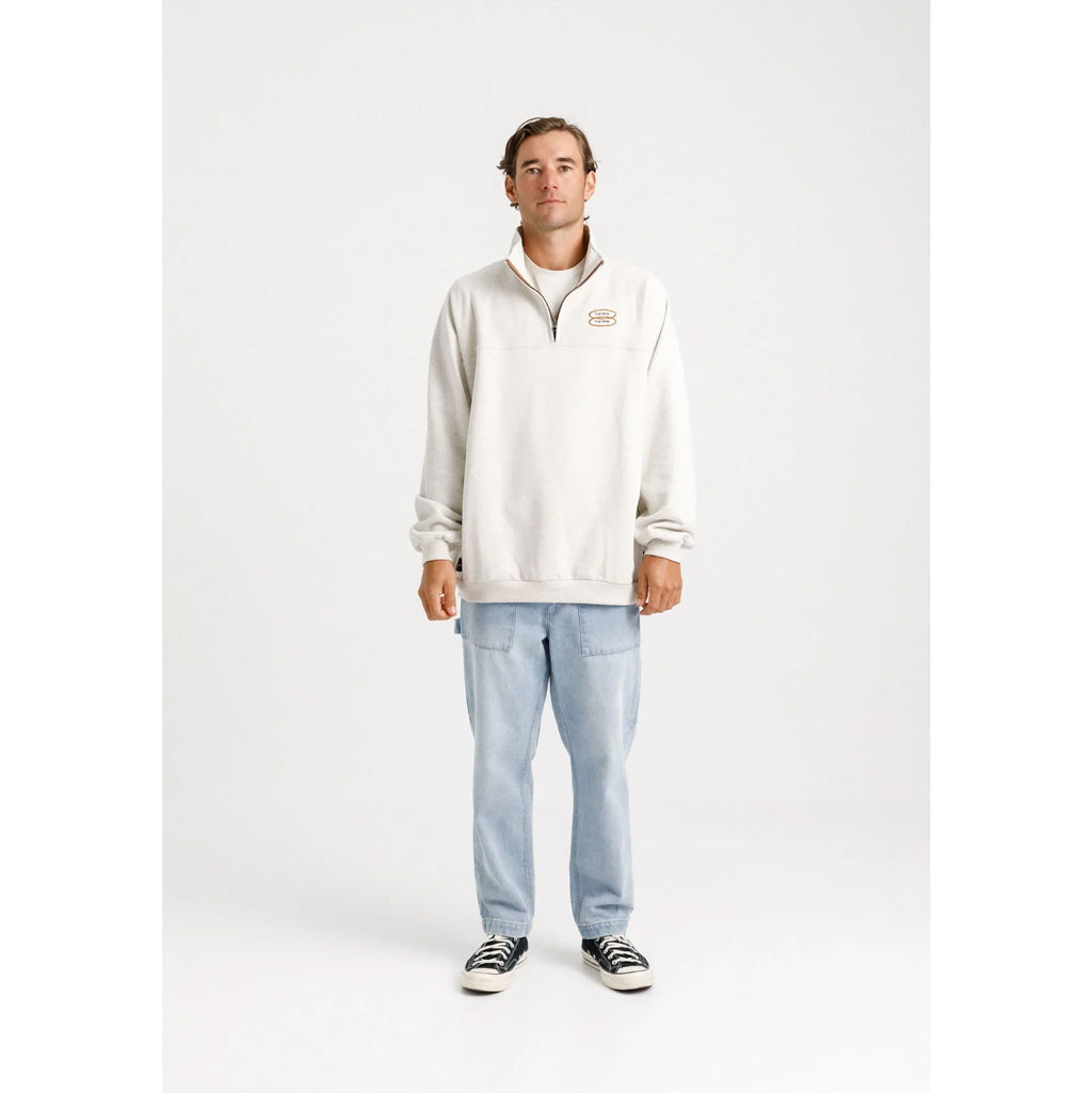 THING THING 1/4 ZIP UP CREW - UNBLEACHED