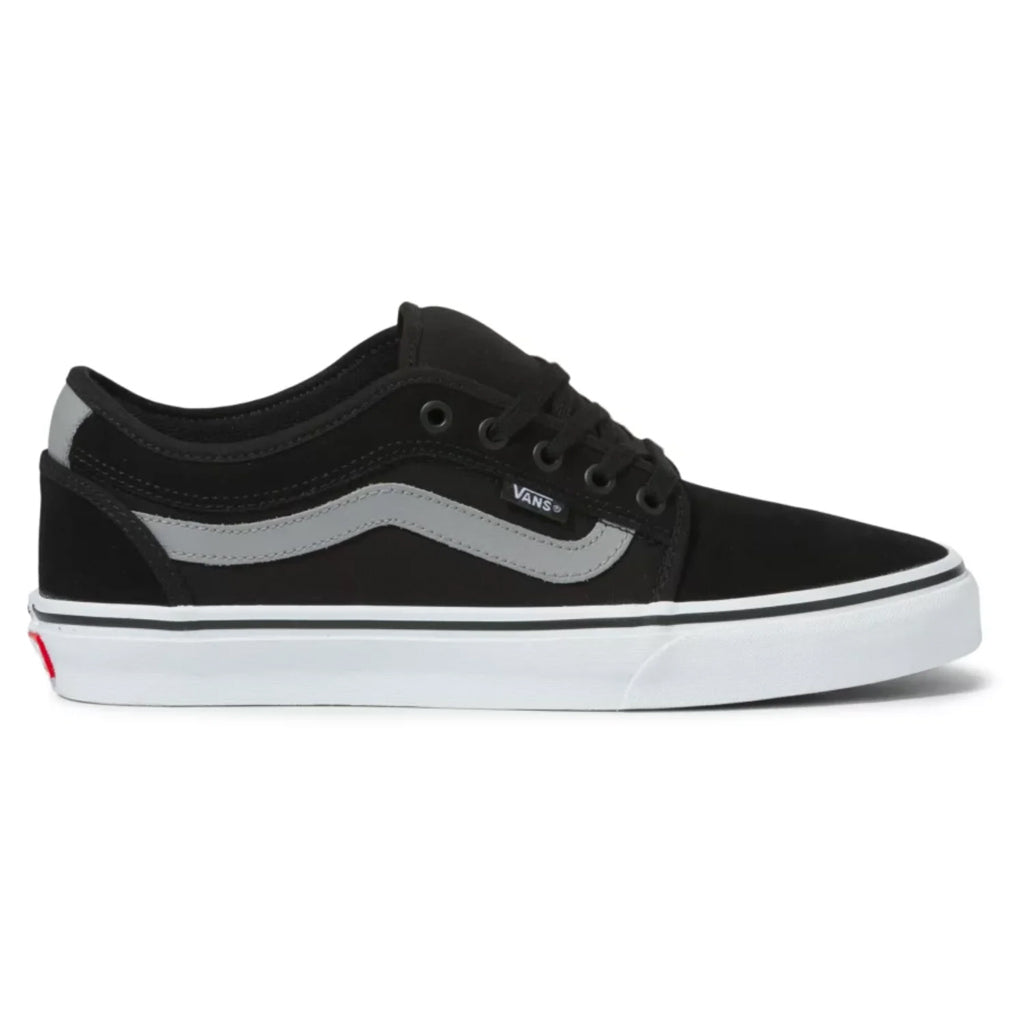 Vans Chukka Low Sidestripe - Black/Grey/White. Item Number:  VNA5KQZ9BG.BLK. Shop Vans Skateboarding shoes, apparel and accessories online with Pavement, Dunedin's independent skate store. Fast, free NZ shipping. 