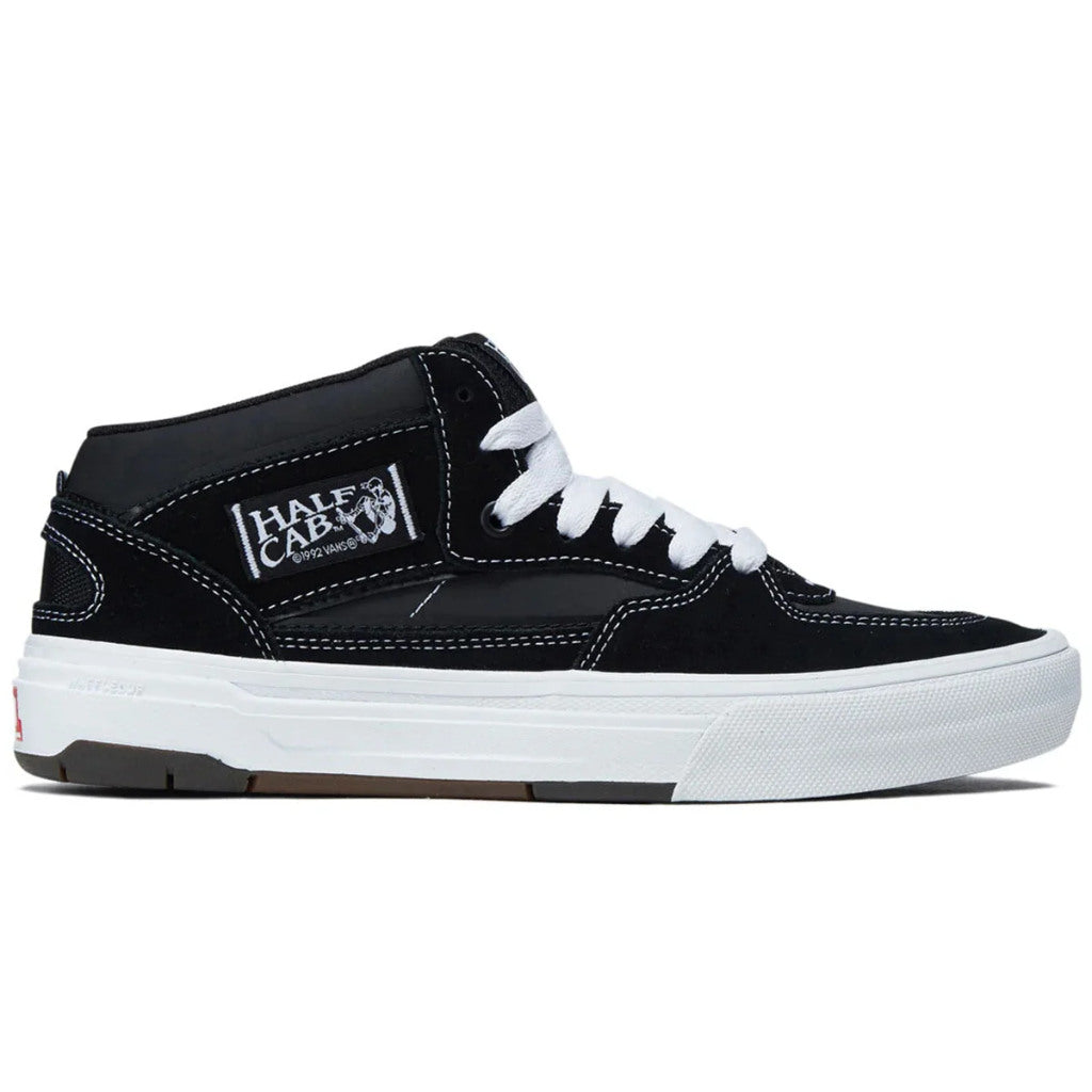 Shop the Vans Skate Half Cab Wafflecup Skate Shoes in Black/White VN000D9ZKOU.BLK online with Pavement Skate Store with free Aotearoa NZ shipping!
