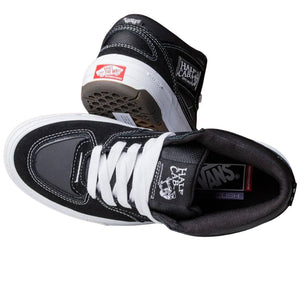 Shop the Vans Skate Half Cab Wafflecup Skate Shoes in Black/White VN000D9ZKOU.BLK online with Pavement Skate Store with free Aotearoa NZ shipping!