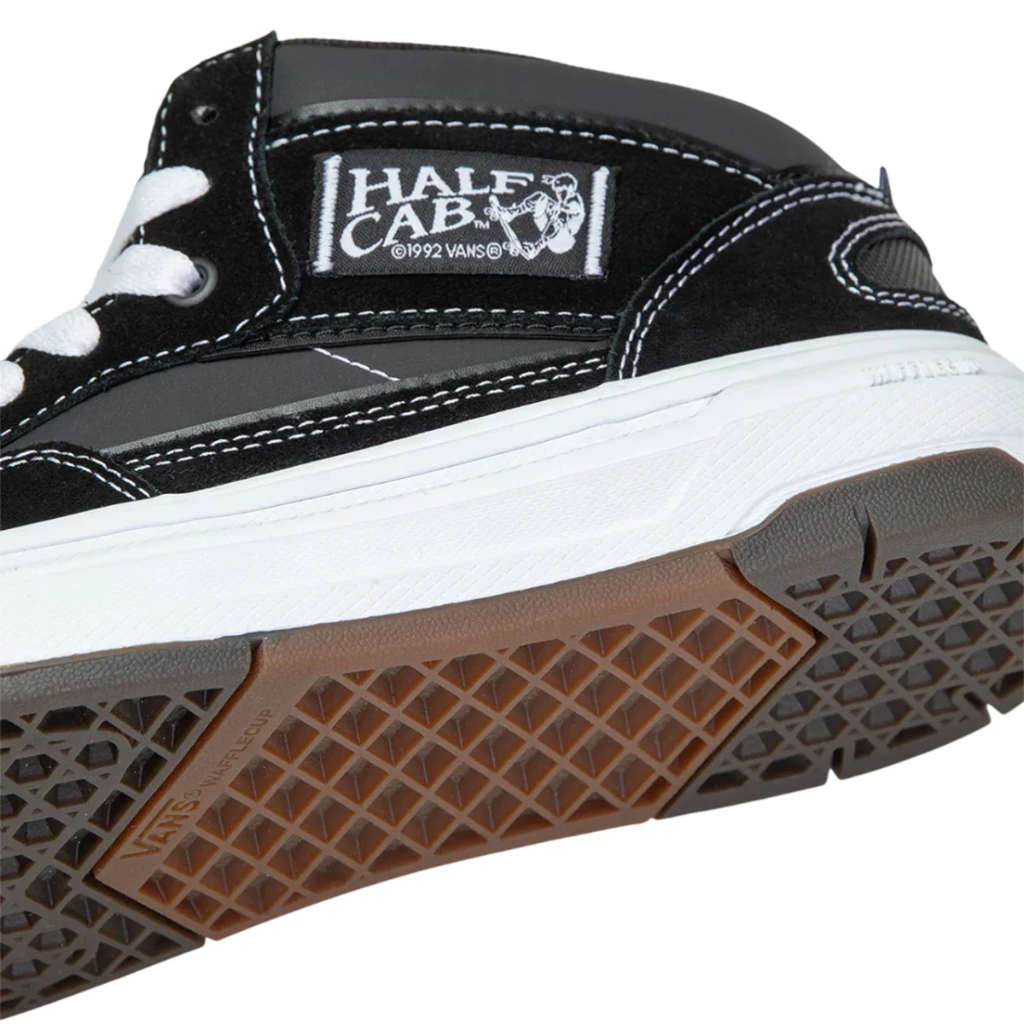 Shop the Vans Skate Half Cab Wafflecup Skate Shoes in Black/White VN000D9ZKOU.BLK online with Pavement Skate Store with free Aotearoa NZ shipping!