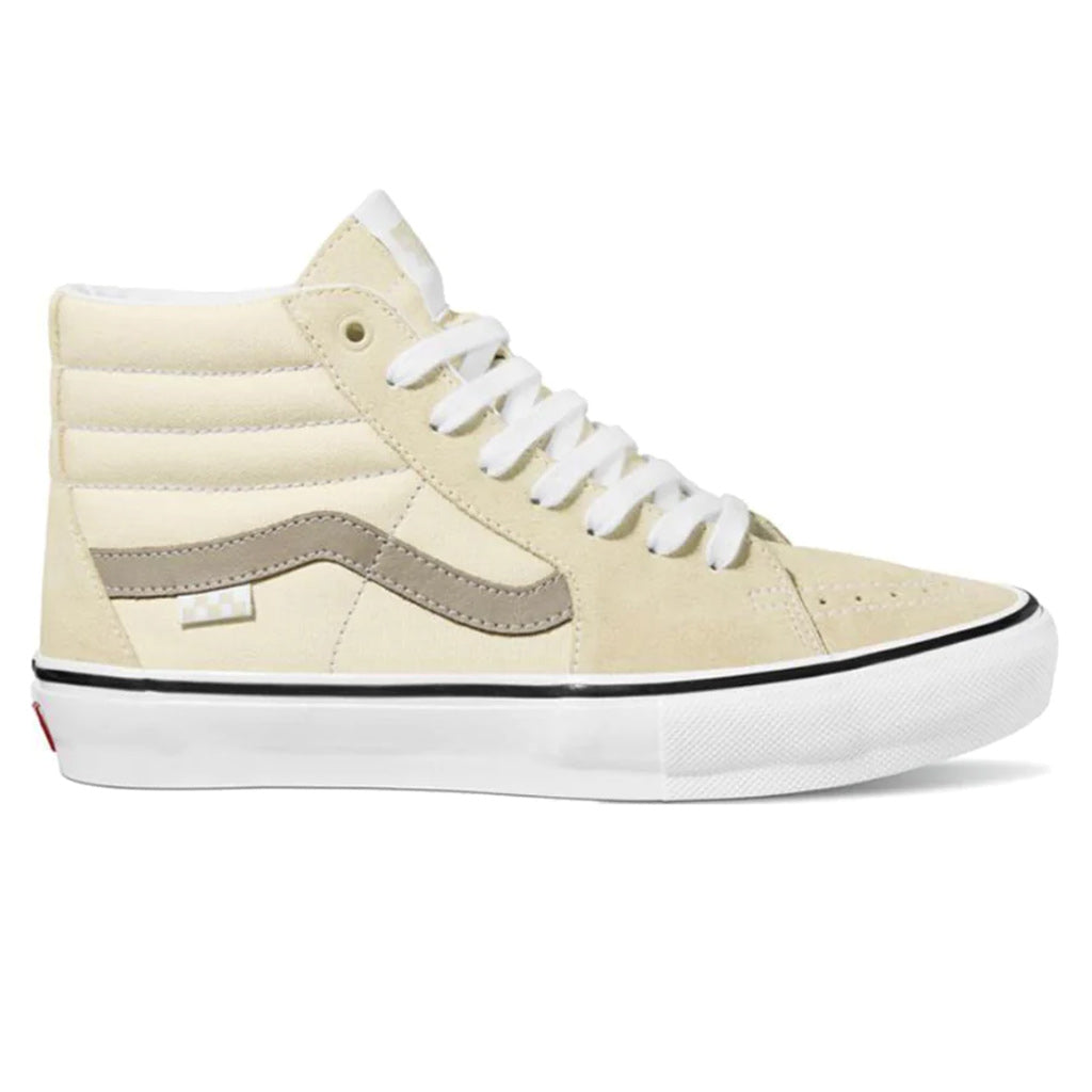 Vans Skate Sk8 High - Bone white. Completely redesigned with skaters in mind, the all-new Skate Classics line delivers more of what skaters need to enable maximum progression. Popcush™ cushioning, unrivalled durability, and legendary grip. Enjoy free shipping throughout NZ with orders over $150 with Pavement Skate Shop