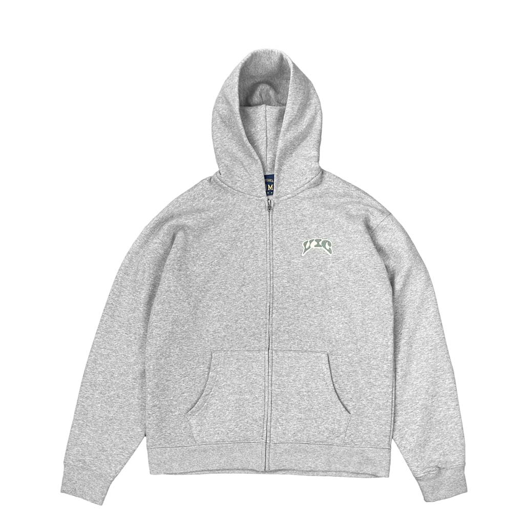 VIC Splash Zip Hood - Grey Marle. Relaxed & boxy fit. Dropped shoulder. Midweight, 320 GSM 80% Cotton 20% recycled polyester anti-pill fleeceYKK zipper. Logo embroidery. Shop hoodies from VIC, Def, Dinosaur Club, Pass~Port, Butter Goods and Polar Skate Co. Free NZ shipping over $100. Pavement skate store, Dunedin.