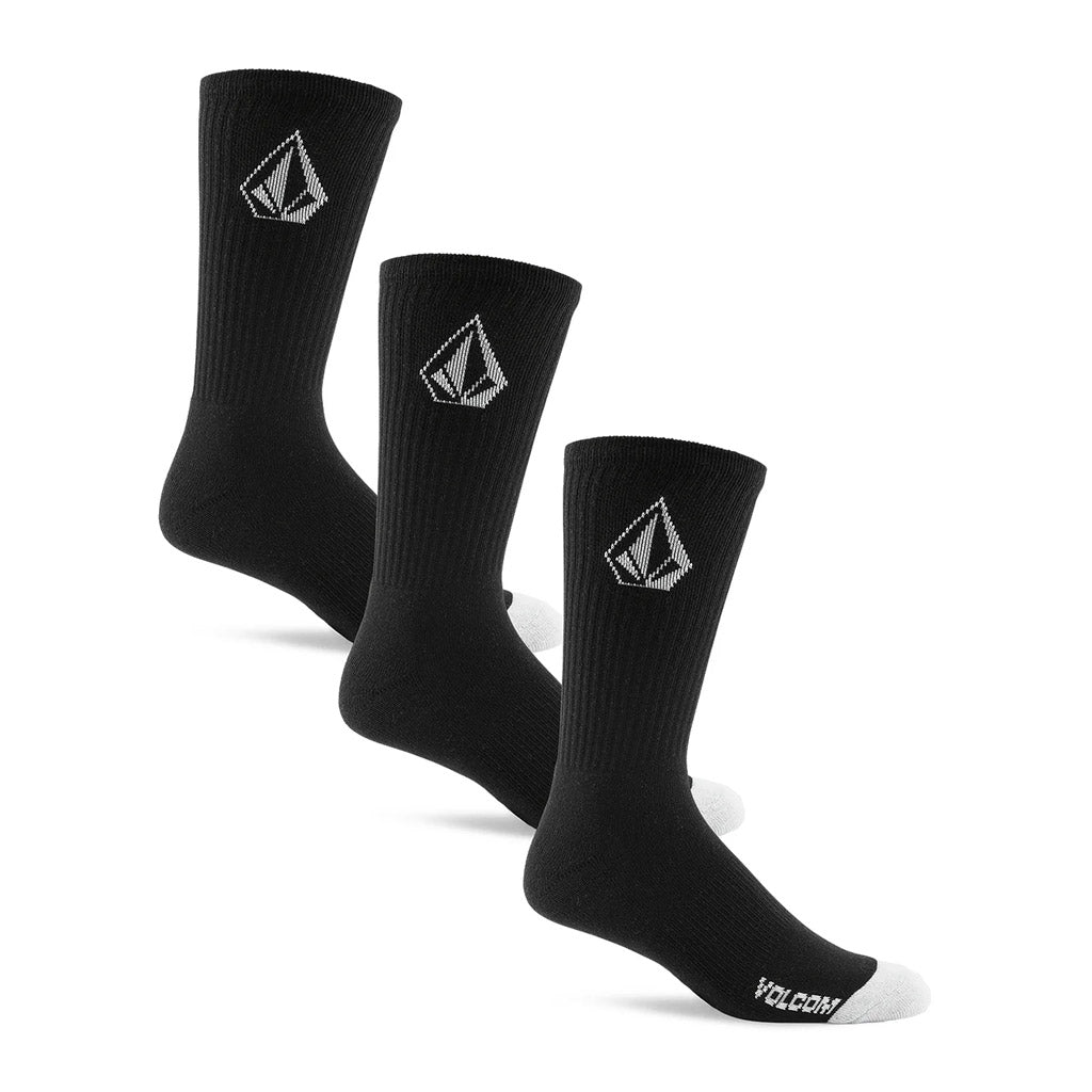 Volcom Full Stone Socks 6 Pack - Black | Shop Volcom online with Pavement Skate Store and enjoy free Aotearoa NZ shipping over $100*!
