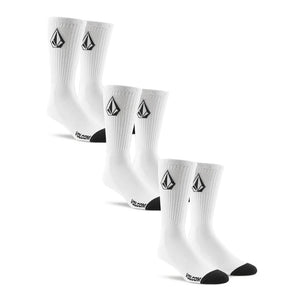 Volcom Full Stone Sock 3Pk in White | Free Aotearoa NZ delivery when you order Volcom online over $100* with Pavement Skate Store.