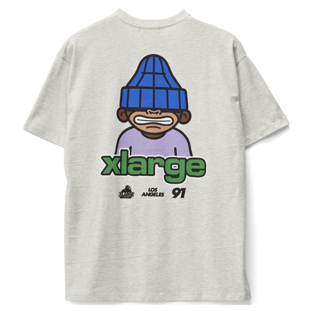 XLarge Grin Tee in Ash Heather | Shop XLarge brand clothing online with Pavement Skate Store with free Aotearoa NZ shipping over $100*!