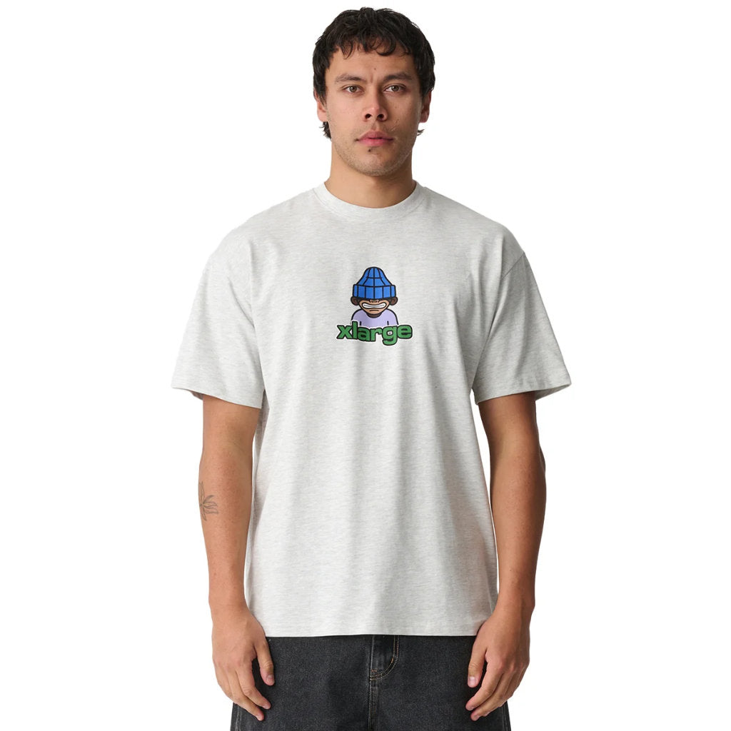 XLarge Grin Tee in Ash Heather | Shop XLarge brand clothing online with Pavement Skate Store with free Aotearoa NZ shipping over $100*!