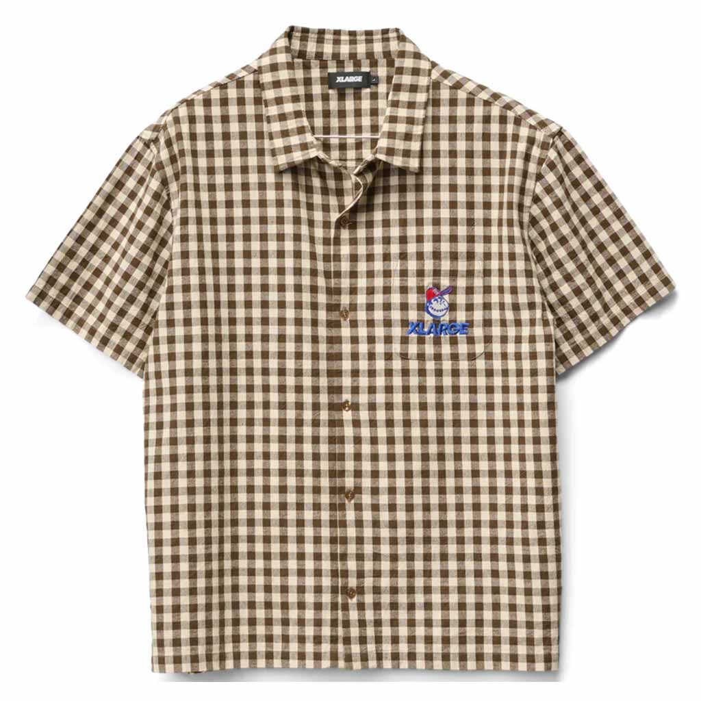 Xlarge Smile SS Shirt in Brown | Shop Xlarge clothing online with Pavement Skate Store with free Aotearoa NZ shipping on orders over $100*