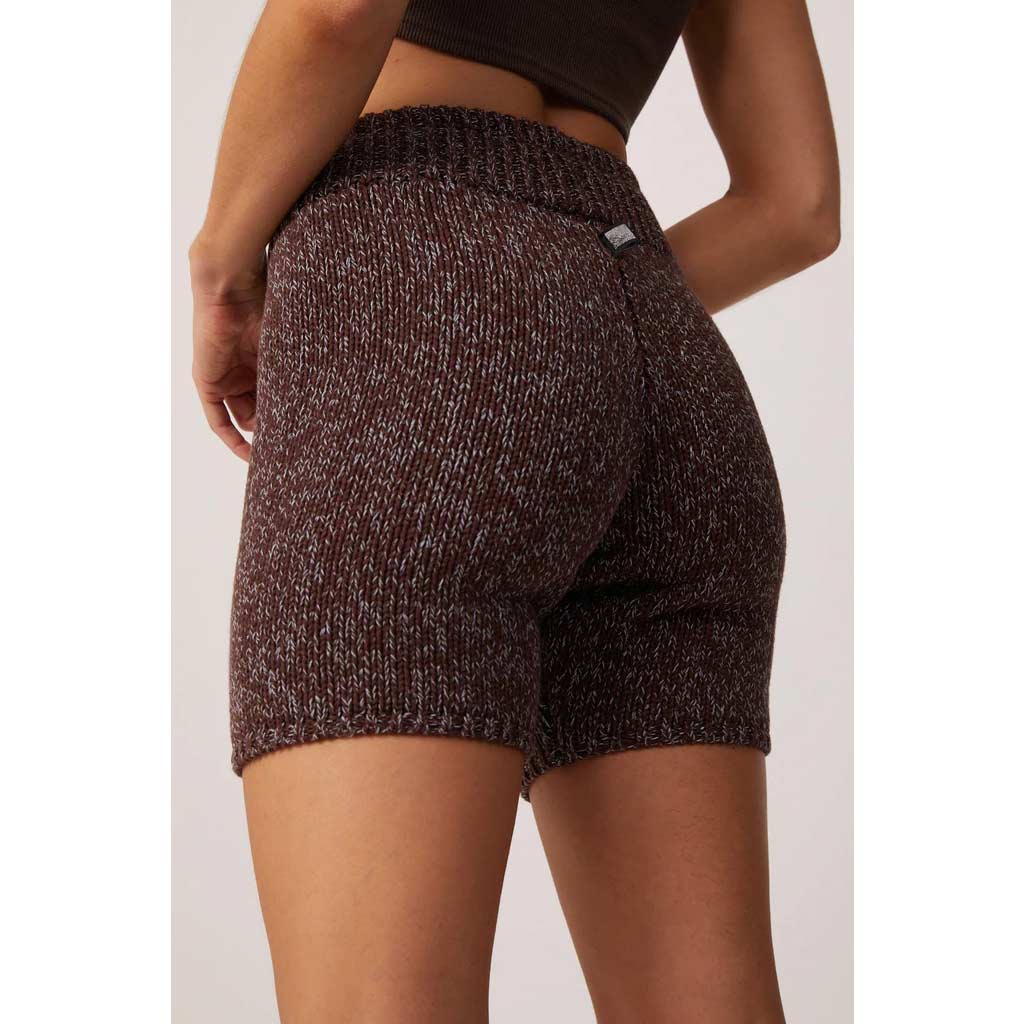 AFENDS SOLACE ORGANIC KNIT BIKE SHORTS - COFFEE